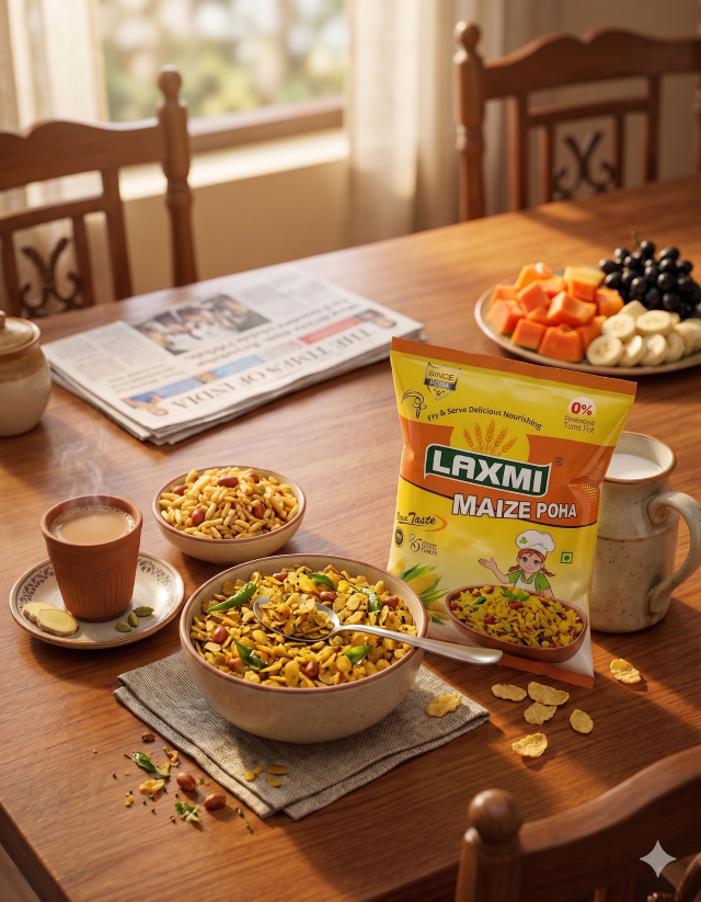 Laxmi Maize Flakes breakfast